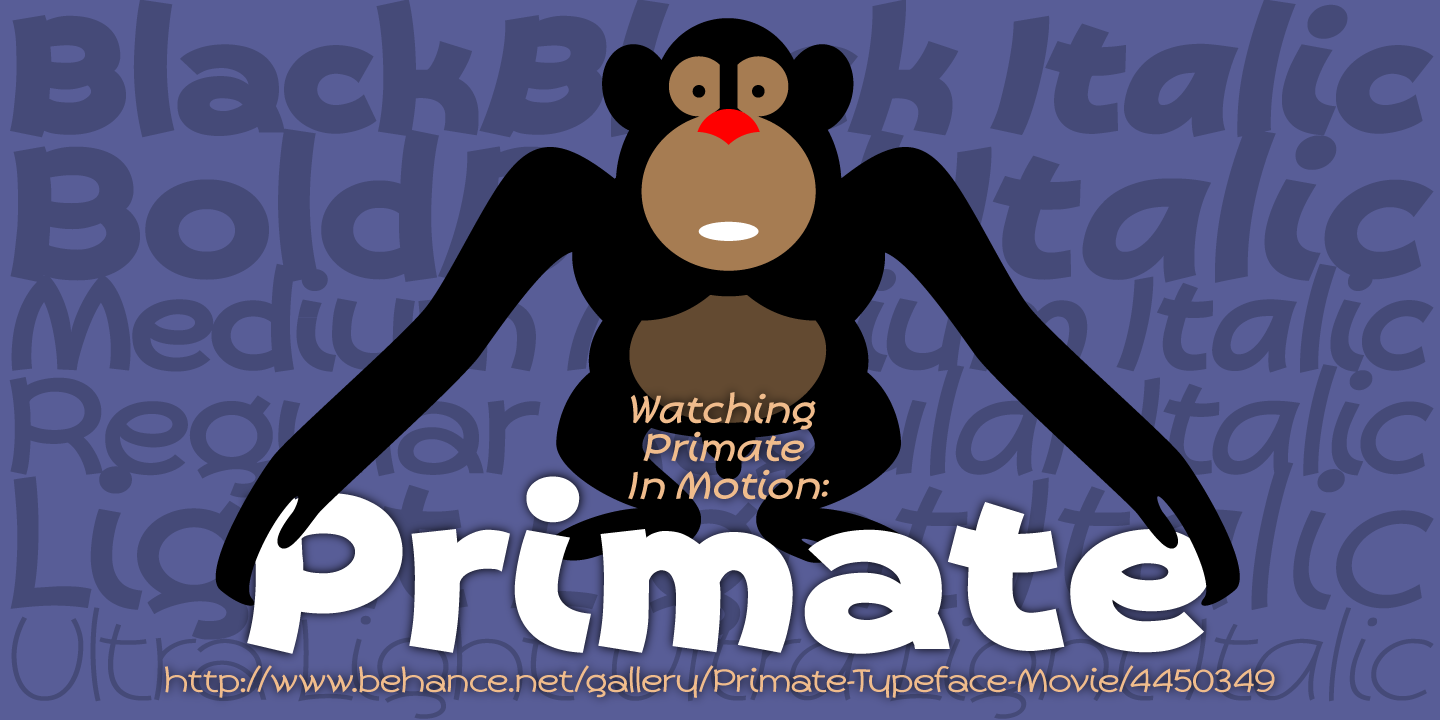 Пример шрифта Primate #1